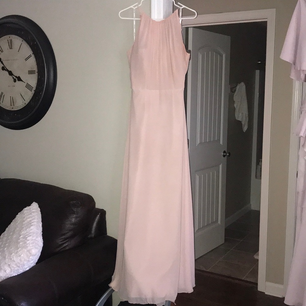 Blush pink bridesmaids dress